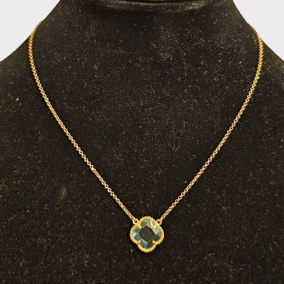 Mia Fiore Italy Dyadema 925 Sterling Silver Blue Crystal 4 Leaf Clover Necklace - Picture 2 of 8